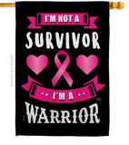 I'm A Pink Warrior - Support Inspirational Vertical Impressions Decorative Flags HG115140 Made In USA