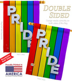 Rainbow Pride - Support Inspirational Vertical Impressions Decorative Flags HG115177 Made In USA