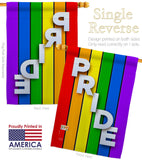 Rainbow Pride - Support Inspirational Vertical Impressions Decorative Flags HG115177 Made In USA