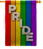 Rainbow Pride - Support Inspirational Vertical Impressions Decorative Flags HG115177 Made In USA