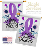 Stay Brave - Support Inspirational Vertical Impressions Decorative Flags HG115205 Made In USA