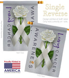 Lung Cancer Awareness - Support Inspirational Vertical Impressions Decorative Flags HG115207 Made In USA