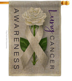 Lung Cancer Awareness - Support Inspirational Vertical Impressions Decorative Flags HG115207 Made In USA