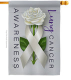 Lung Cancer Awareness - Support Inspirational Vertical Impressions Decorative Flags HG115207 Made In USA