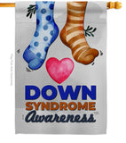 Down Syndrome Awareness - Support Inspirational Vertical Impressions Decorative Flags HG115215 Made In USA