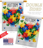 Support Autism Day - Support Inspirational Vertical Impressions Decorative Flags HG115221 Made In USA