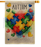 Support Autism Day - Support Inspirational Vertical Impressions Decorative Flags HG115221 Made In USA