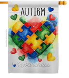 Support Autism Day - Support Inspirational Vertical Impressions Decorative Flags HG115221 Made In USA