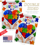 Autism Day - Support Inspirational Vertical Impressions Decorative Flags HG115232 Made In USA