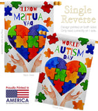 Autism Day - Support Inspirational Vertical Impressions Decorative Flags HG115232 Made In USA