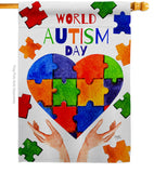 Autism Day - Support Inspirational Vertical Impressions Decorative Flags HG115232 Made In USA