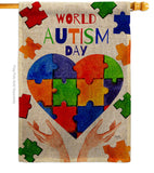 Autism Day - Support Inspirational Vertical Impressions Decorative Flags HG115232 Made In USA