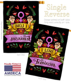 Love Feminsm - Support Inspirational Vertical Impressions Decorative Flags HG115250 Made In USA