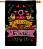 Love Feminsm - Support Inspirational Vertical Impressions Decorative Flags HG115250 Made In USA