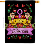 Love Feminsm - Support Inspirational Vertical Impressions Decorative Flags HG115250 Made In USA