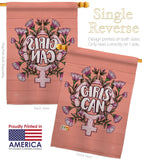 Girl Can - Support Inspirational Vertical Impressions Decorative Flags HG115251 Made In USA