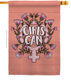 Girl Can - Support Inspirational Vertical Impressions Decorative Flags HG115251 Made In USA