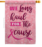 Pink Ribbon - Support Inspirational Vertical Impressions Decorative Flags HG137064 Made In USA