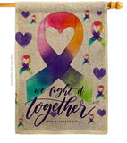 World Cancer Day - Support Inspirational Vertical Impressions Decorative Flags HG137405 Made In USA