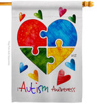 Autism Love - Support Inspirational Vertical Impressions Decorative Flags HG137487 Made In USA