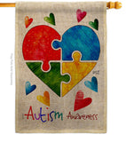 Autism Love - Support Inspirational Vertical Impressions Decorative Flags HG137487 Made In USA