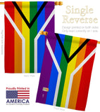Gay Flag of South Africa - Support Inspirational Vertical Impressions Decorative Flags HG148007 Made In USA