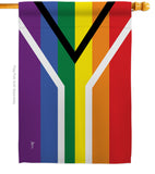 Gay Flag of South Africa - Support Inspirational Vertical Impressions Decorative Flags HG148007 Made In USA