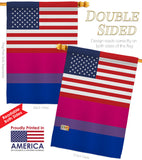 US Bisexual - Support Inspirational Vertical Impressions Decorative Flags HG148030 Made In USA