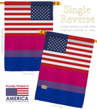 US Bisexual - Support Inspirational Vertical Impressions Decorative Flags HG148030 Made In USA