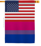 US Bisexual - Support Inspirational Vertical Impressions Decorative Flags HG148030 Made In USA