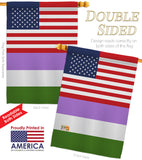 US Genderqueer pride - Support Inspirational Vertical Impressions Decorative Flags HG148034 Made In USA