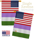 US Genderqueer pride - Support Inspirational Vertical Impressions Decorative Flags HG148034 Made In USA