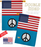 US Peace - Support Inspirational Vertical Impressions Decorative Flags HG148051 Made In USA