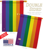 Rainbow - Support Inspirational Vertical Impressions Decorative Flags HG148640 Made In USA