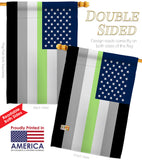 US Agender Pride - Support Inspirational Vertical Impressions Decorative Flags HG148643 Made In USA