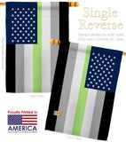 US Agender Pride - Support Inspirational Vertical Impressions Decorative Flags HG148643 Made In USA