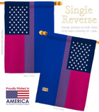 US Bisexual - Support Inspirational Vertical Impressions Decorative Flags HG148647 Made In USA