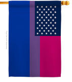 US Bisexual - Support Inspirational Vertical Impressions Decorative Flags HG148647 Made In USA