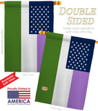 US Genderqueer pride - Support Inspirational Vertical Impressions Decorative Flags HG148650 Made In USA