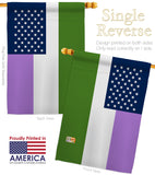 US Genderqueer pride - Support Inspirational Vertical Impressions Decorative Flags HG148650 Made In USA