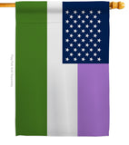 US Genderqueer pride - Support Inspirational Vertical Impressions Decorative Flags HG148650 Made In USA