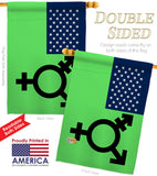 US Israeli transgender and genderqueer - Support Inspirational Vertical Impressions Decorative Flags HG148652 Made In USA