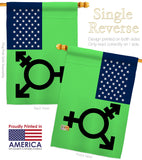 US Israeli transgender and genderqueer - Support Inspirational Vertical Impressions Decorative Flags HG148652 Made In USA