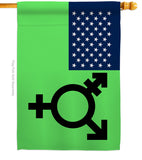 US Israeli transgender and genderqueer - Support Inspirational Vertical Impressions Decorative Flags HG148652 Made In USA