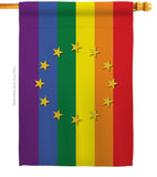 European Union Pride - Support Inspirational Vertical Impressions Decorative Flags HG148671 Made In USA