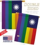 Taiwan Pride - Support Inspirational Vertical Impressions Decorative Flags HG148672 Made In USA