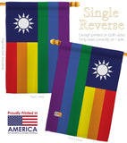 Taiwan Pride - Support Inspirational Vertical Impressions Decorative Flags HG148672 Made In USA