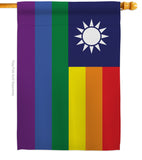 Taiwan Pride - Support Inspirational Vertical Impressions Decorative Flags HG148672 Made In USA