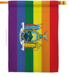 New York Pride - Support Inspirational Vertical Impressions Decorative Flags HG148681 Made In USA