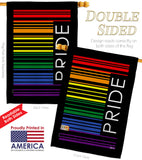 Pride Barcode - Support Inspirational Vertical Impressions Decorative Flags HG148686 Made In USA